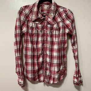 Plaid Button-Up Women's Top